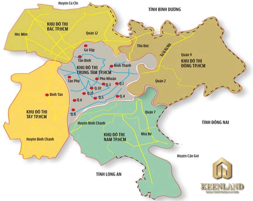 Bản đồ các quận TP HCM chi tiết