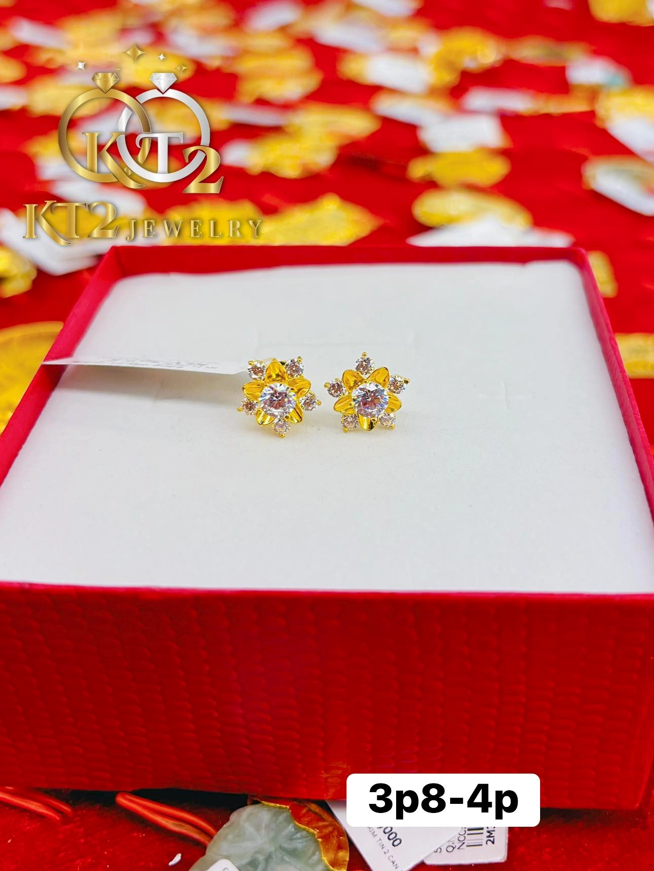 Bông Tai Đá Tròn Đích Đẩy