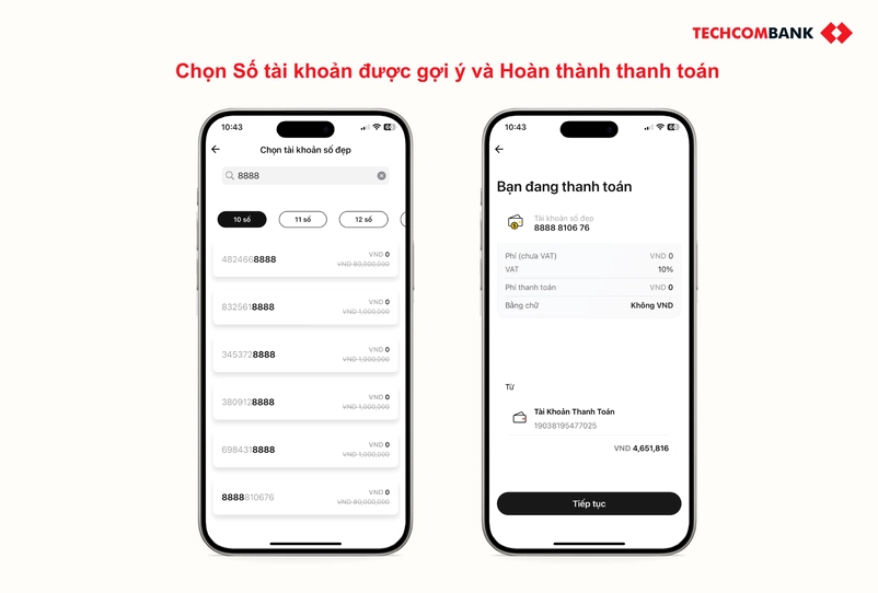 Chọn dãy số yêu thích và thanh toán.
