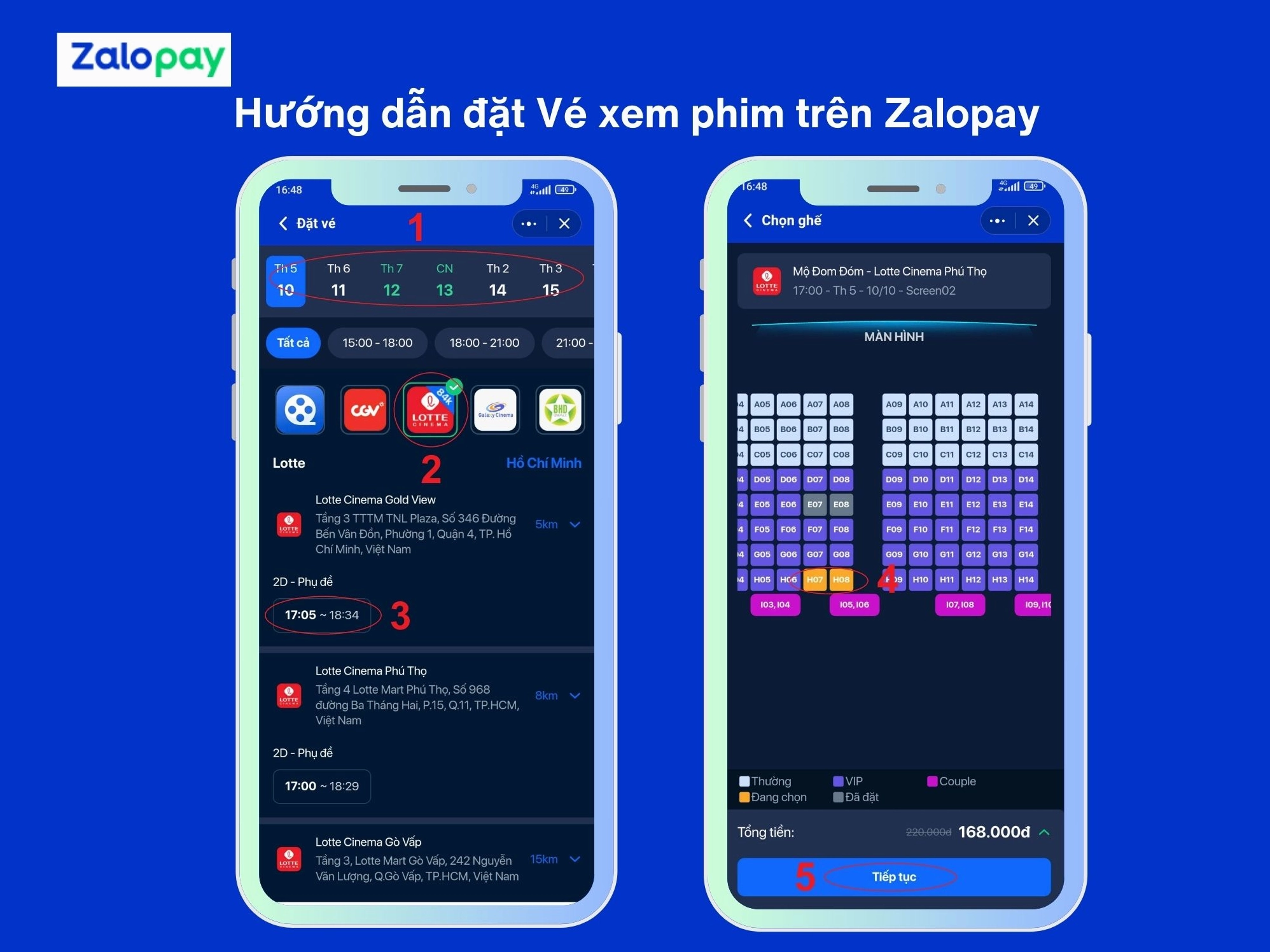 Đặt vé xem phim trên Zalopay