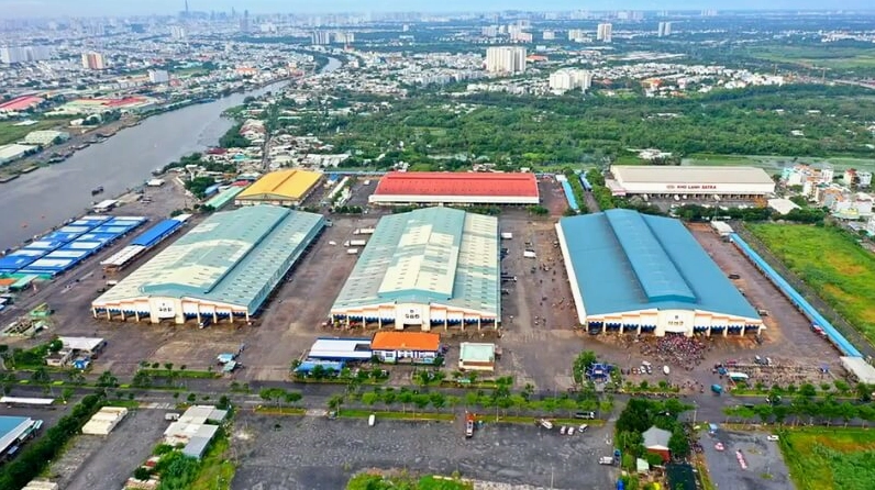 Di chuyển đến khu chợ đầu mối Bình Điền