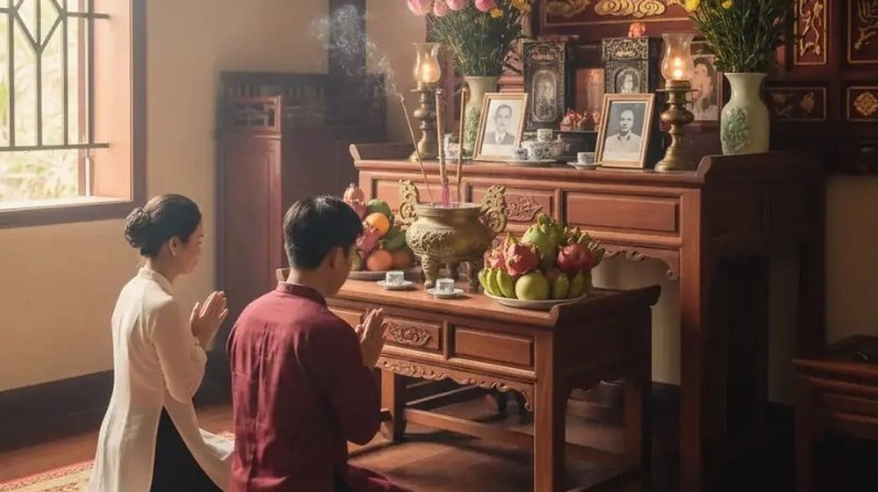 Gia chủ cần mặc trang phục chỉnh tề, kín đáo và giữ tâm thế thành kính