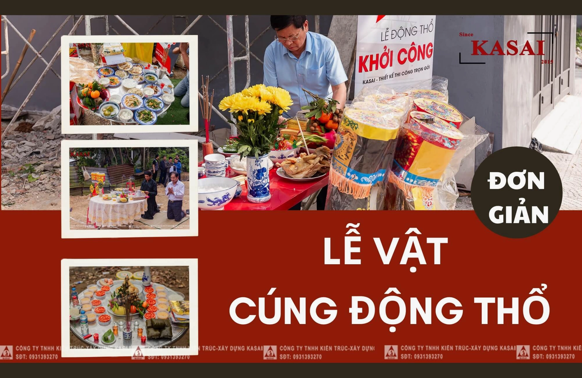 Lễ vật cúng động thổ xây nhà đơn giản