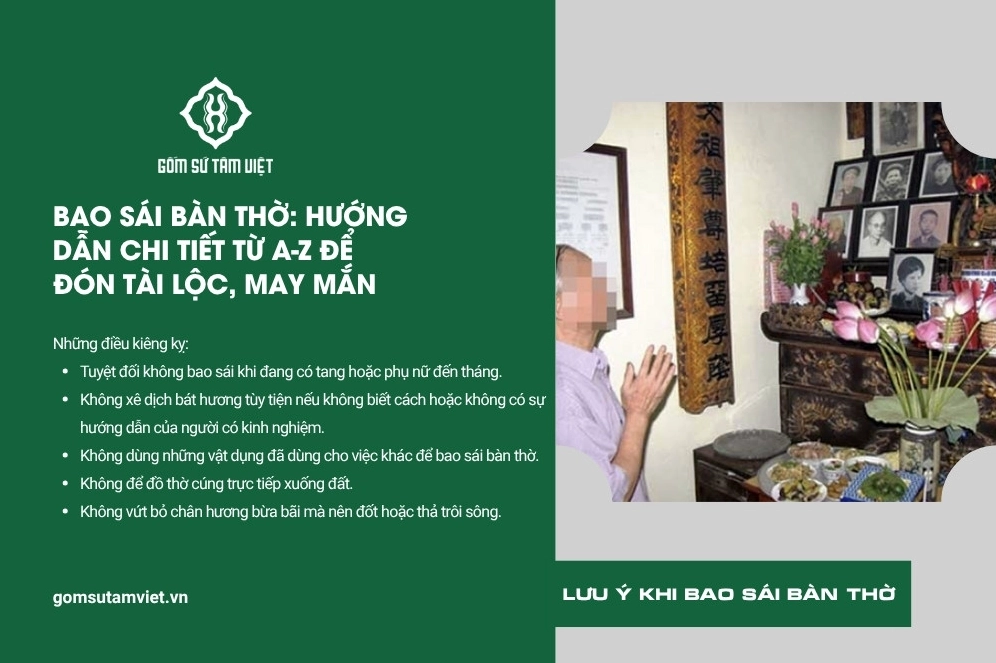 Lưu ý khi bao sái bàn thờ