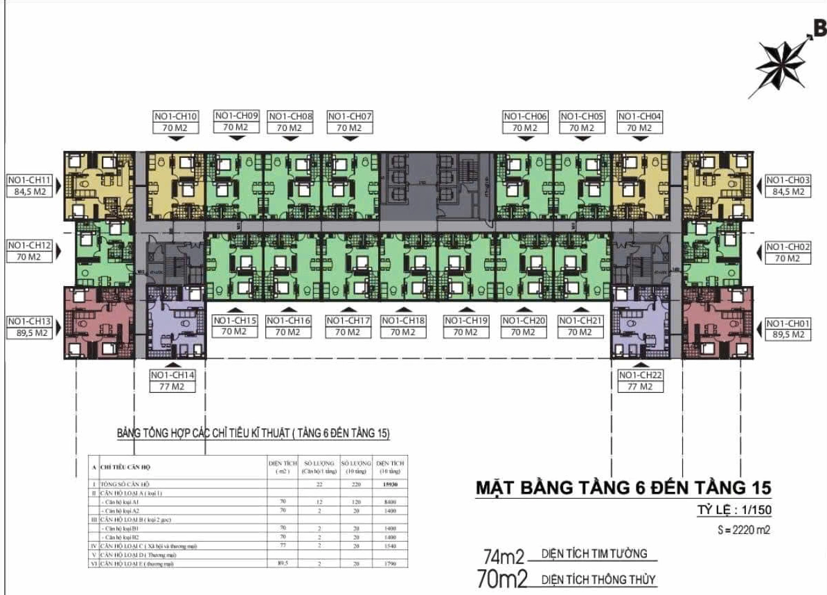 Mặt bằng Udic Eco Tower Hạ Đình Nhà ở xã hội Hạ Đình