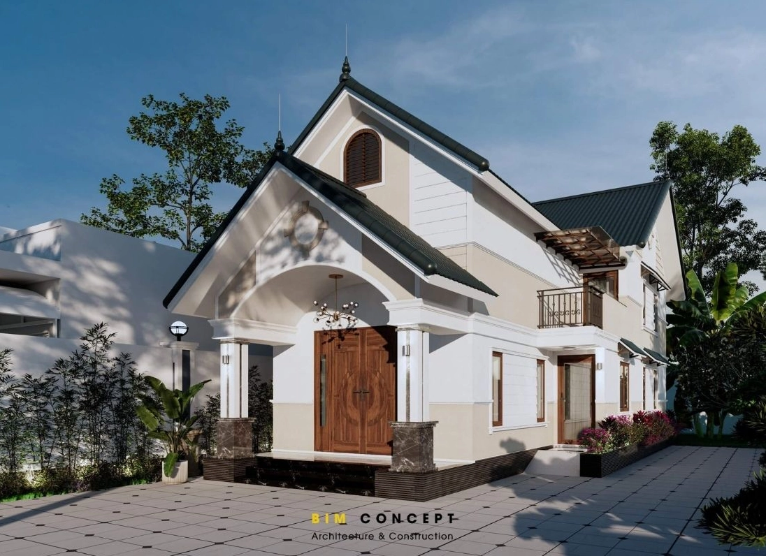 Mẫu mặt tiền nhà cấp 4 mái Thái đẹp tinh tế