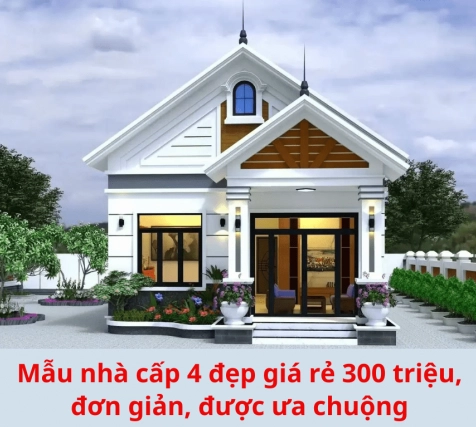 Mẫu nhà cấp 4 đẹp giá rẻ 300 triệu năm 2026: Có thật không? (10+ Mẫu)