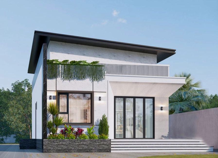 Mẫu nhà cấp 4 mái lệch 300 triệu