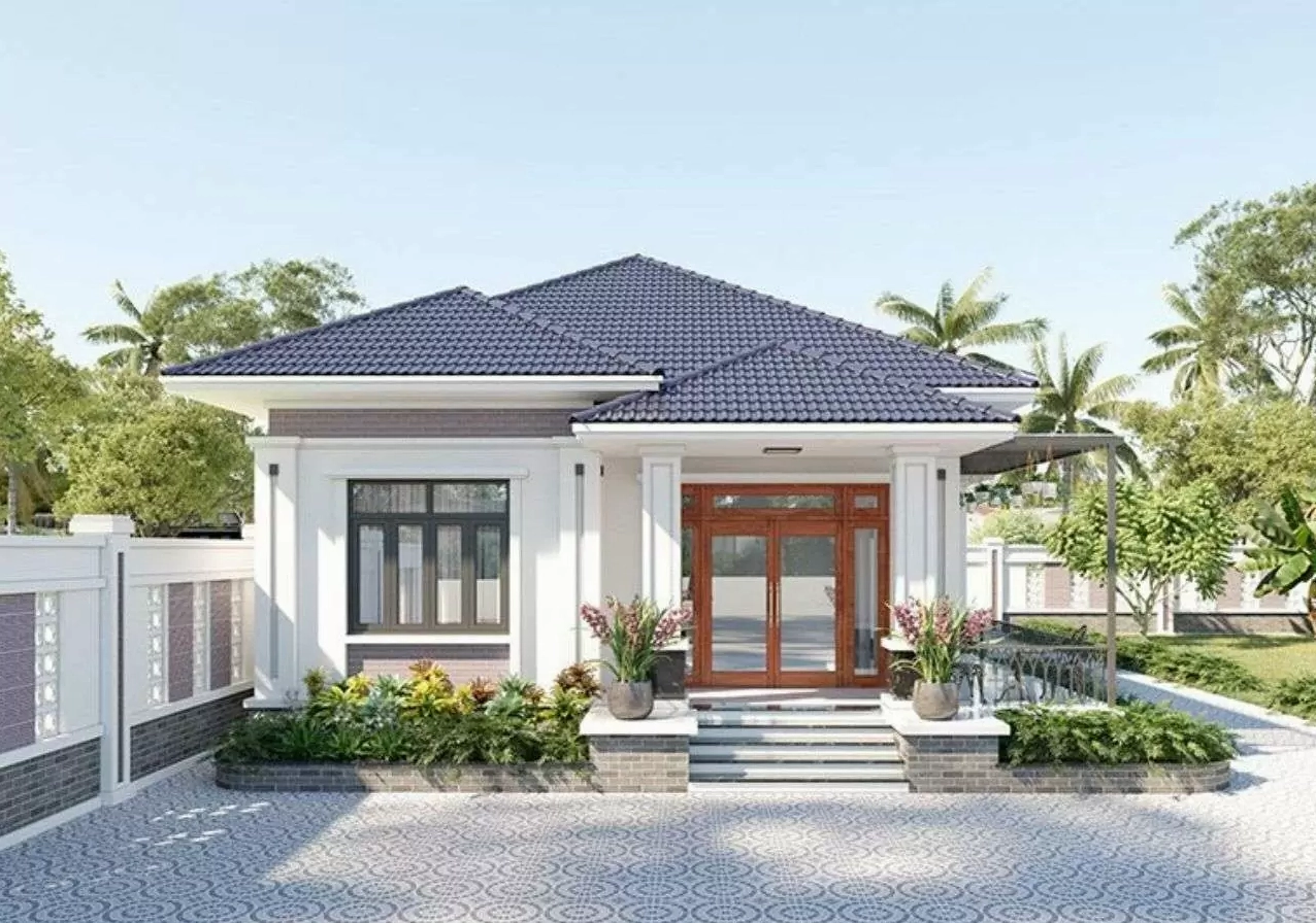 Mẫu nhà cấp 4 nông thôn hiện đại với 3 phòng ngủ rộng rãi