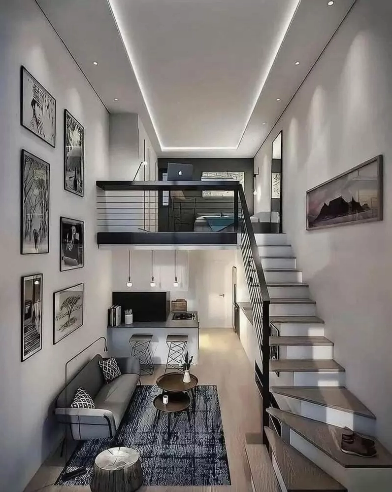 Mẫu nhà gác lửng 3 phòng ngủ 4x15 hiện đại, giá rẻ 300 triệu