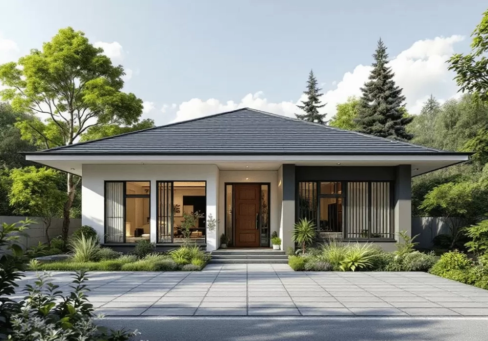 Mẫu nhà mái Nhật cấp 4 hiện đại và đơn giản