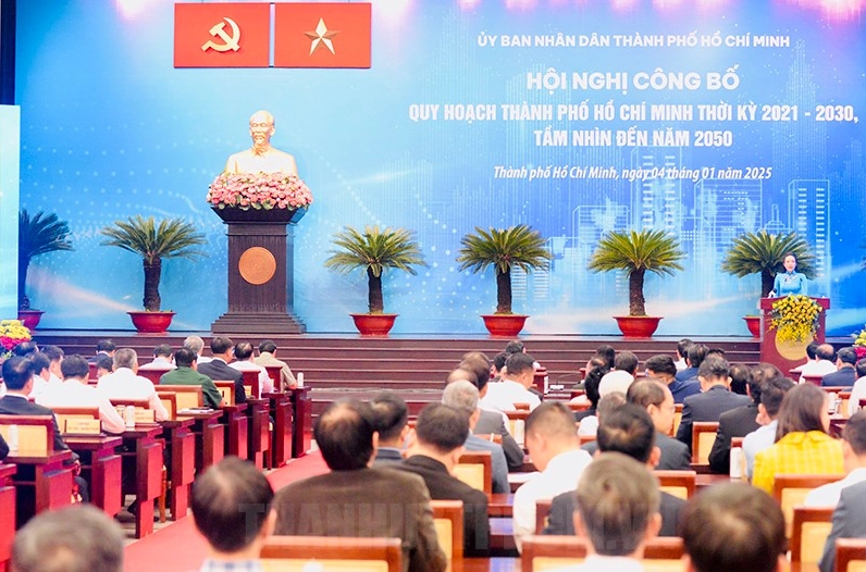 Quang cảnh hội nghị công bố quy hoạch TPHCM thời kỳ 2021-2030, tầm nhìn đến năm 2050.