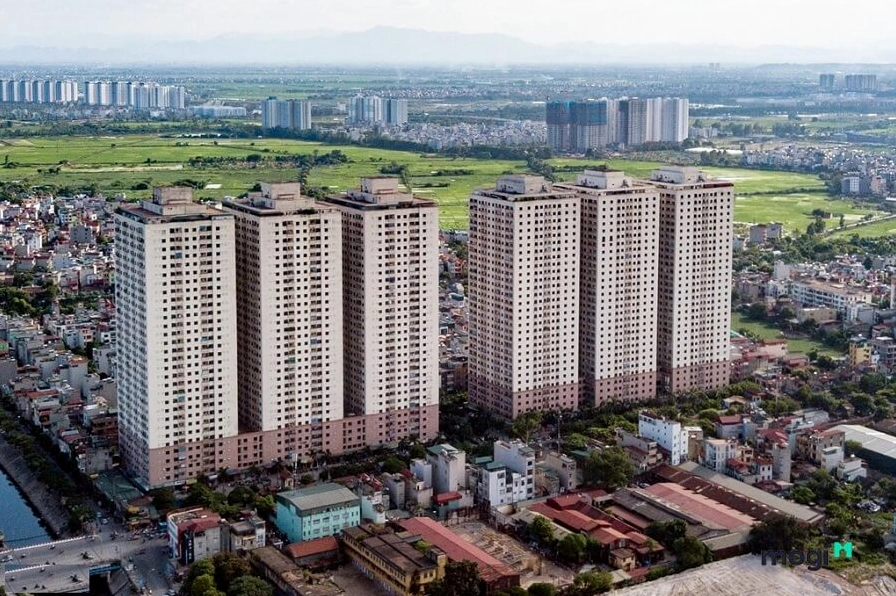 Toàn cảnh Khu Đô Thị Đại Thanh với các tòa nhà cao tầng và khu thấp tầng