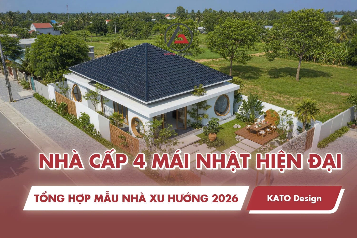 Tổng hợp các mẫu nhà cấp 4 mái Nhật hiện đại xu hướng 2026