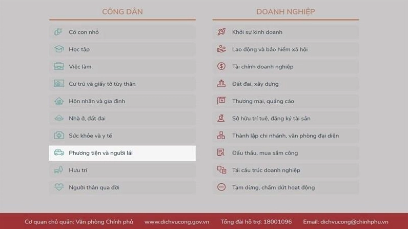 Truy cập trang web Cổng Dịch vụ công Quốc gia