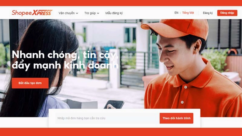 Truy cập vào website để tra mã vận đơn