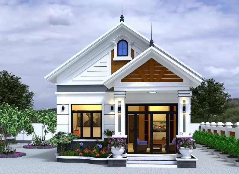 Ưu điểm mẫu nhà cấp 4 nông thôn là chi phí xây dựng thấp, không gian thoáng