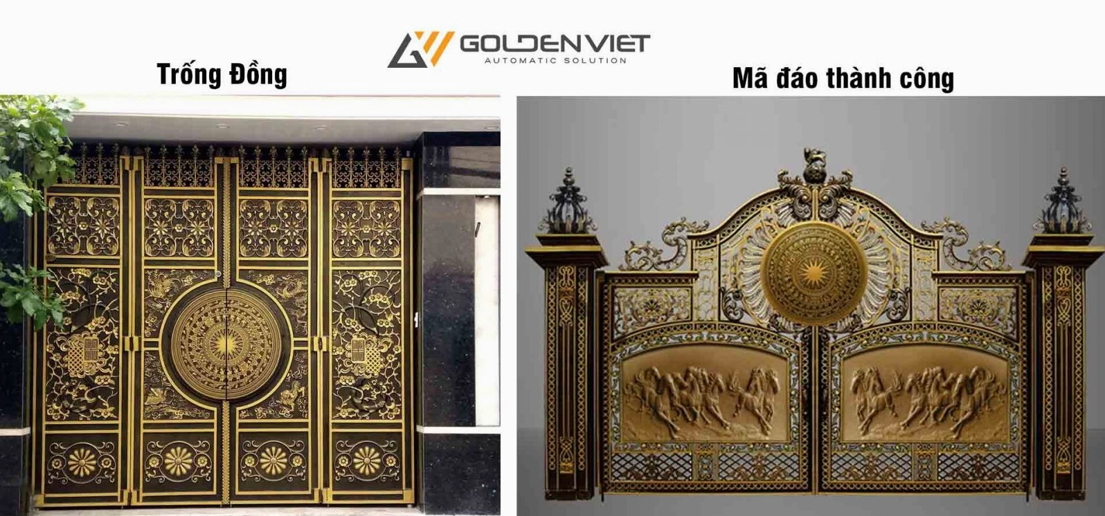 Xây cồng nhà đẹp trống đồng và mã đáo thành công