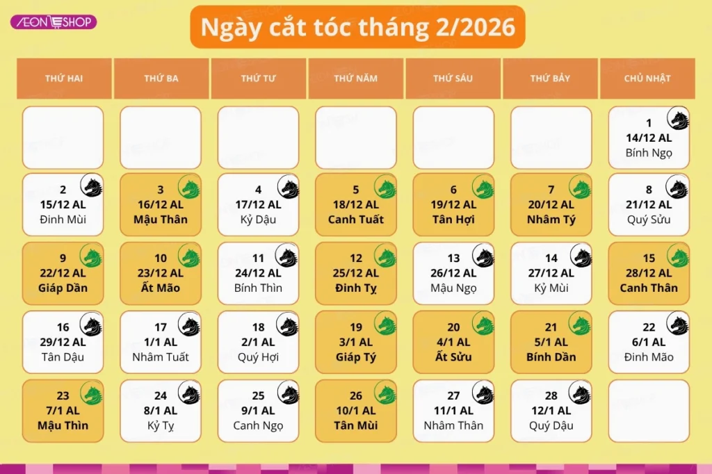 Xem Ngày Đẹp Cắt Tóc Tháng 2 Năm 2026: Rước Tài Lộc, Xả Xui Đón Tết