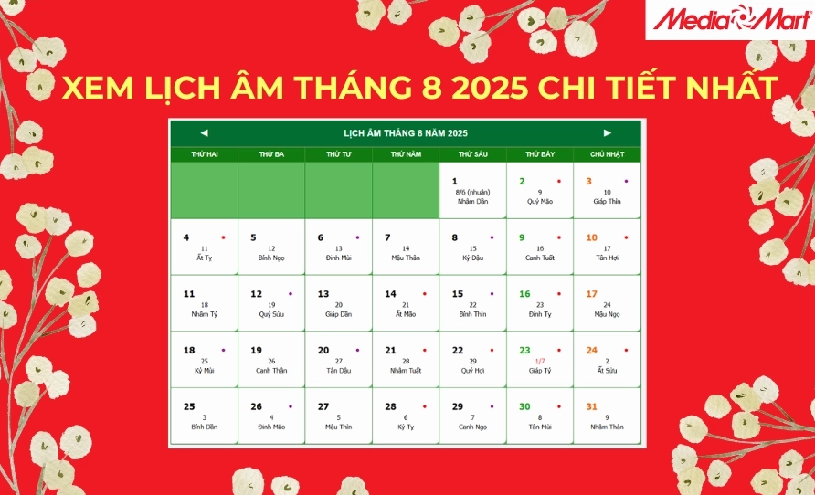 Xem Ngày Tốt Tháng 8 Âm Lịch Năm 2025 Để Khai Trương, Cưới Hỏi, Xuất Hành